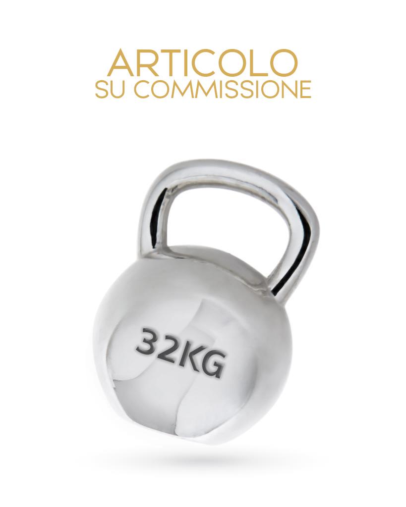 Ciondolo kettlebell in argento con doppia personalizzazione laser - CICALA