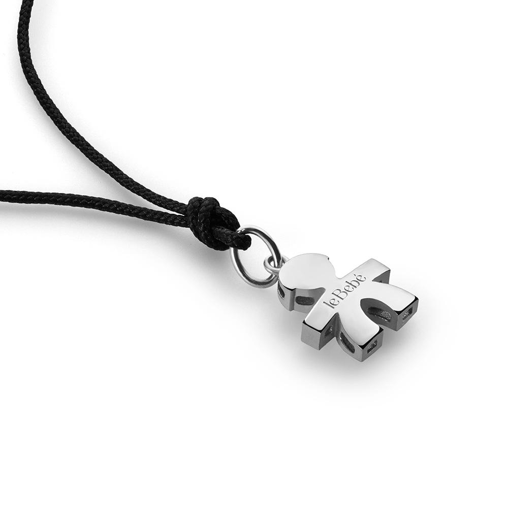 Ciondolo sagoma bimbo oro bianco 18kt