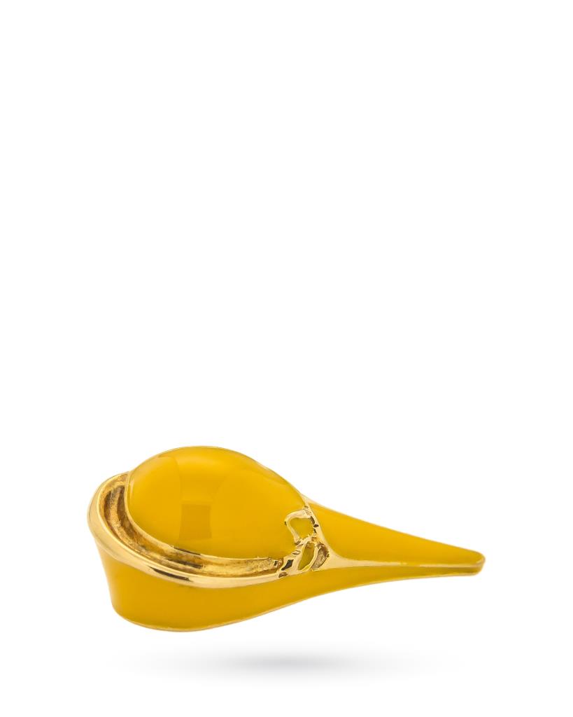 Men's brooch italian graduation hat in 18kt yellow gold and enamel - UNBRANDED