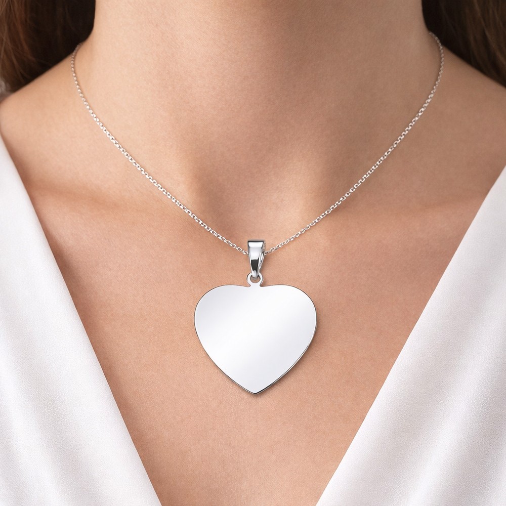 Cuore ciondolo a lastra lucido 30x27 mm - LUSSO ITALIANO