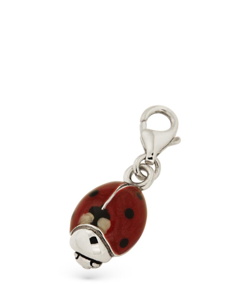 925 sterling silver Ladybug charm red enamel - SATURNO
