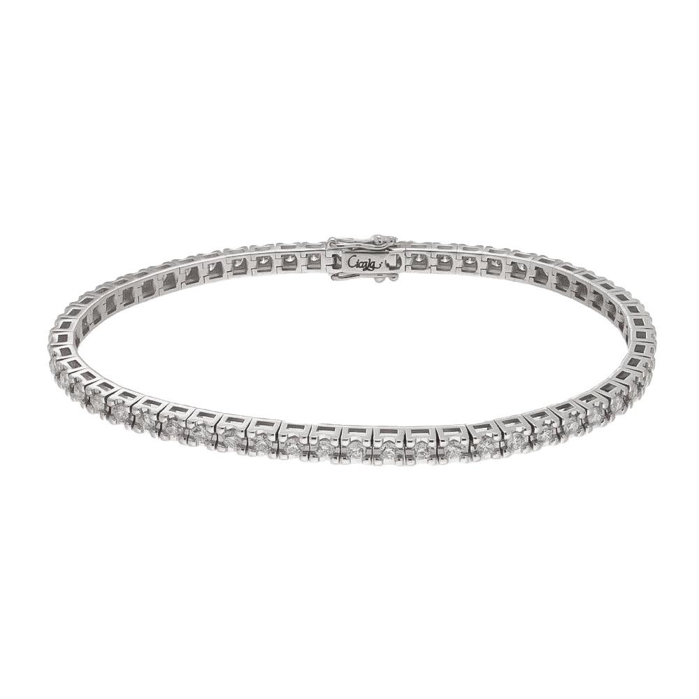 Bracciale tennis in oro bianco con diamanti 1,93ct - CICALA