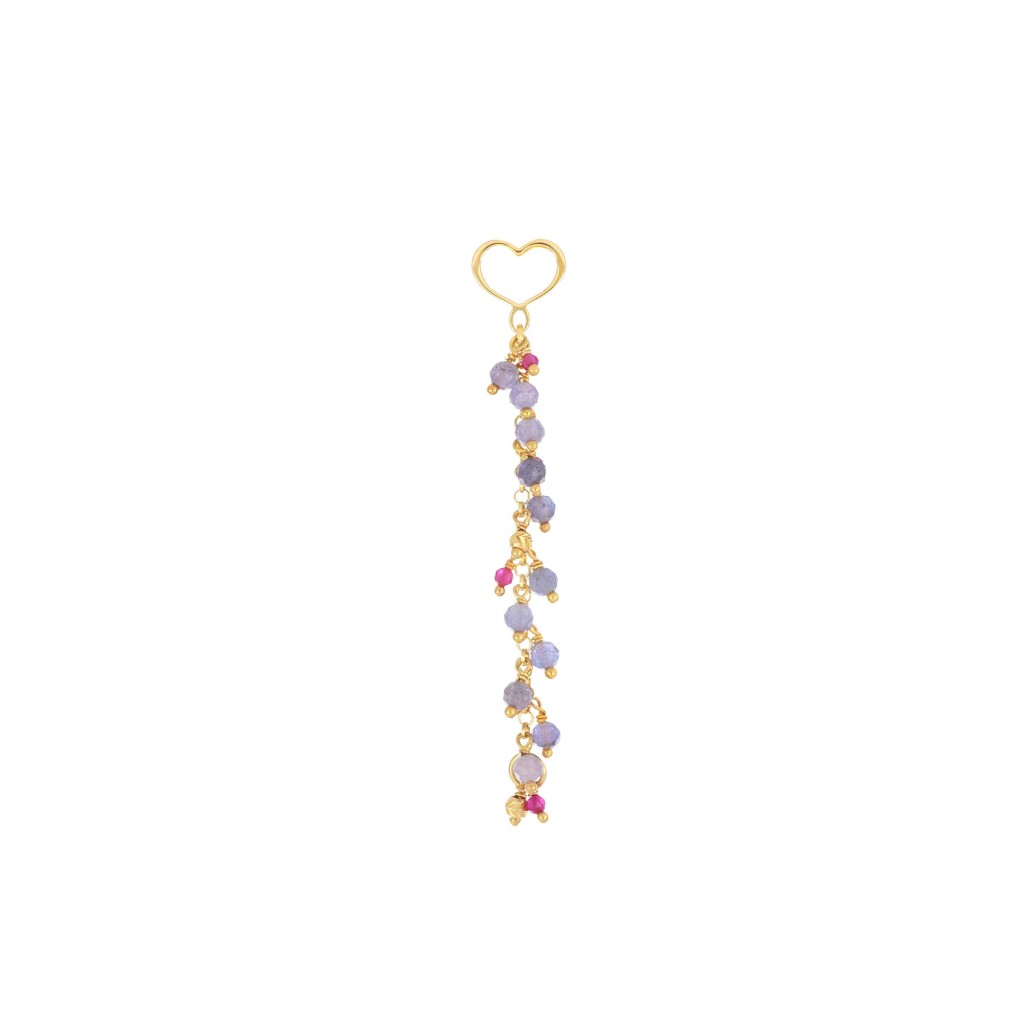 Maman et Sophie ORFRA4TZRU Fringed Earring in 925 Silver with Gold Plated Finish - MAMAN ET SOPHIE