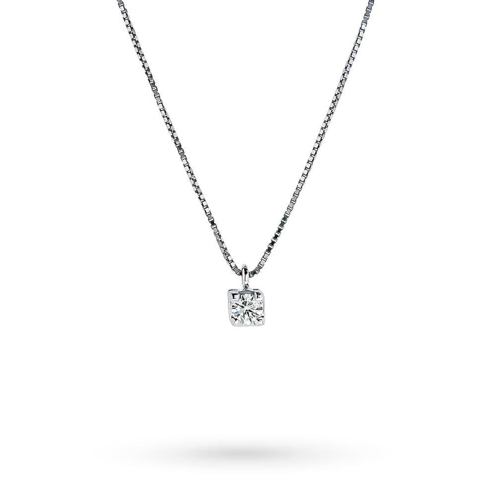Collana punto luce oro bianco diamante 0,06ct Luigi Quaglia - QUAGLIA