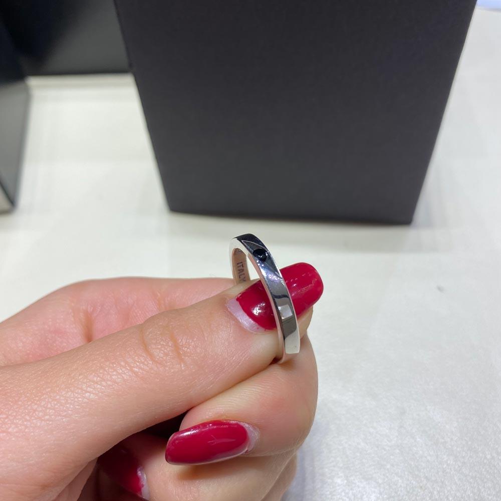  Anello argento 925 pietra nera - ZANCAN