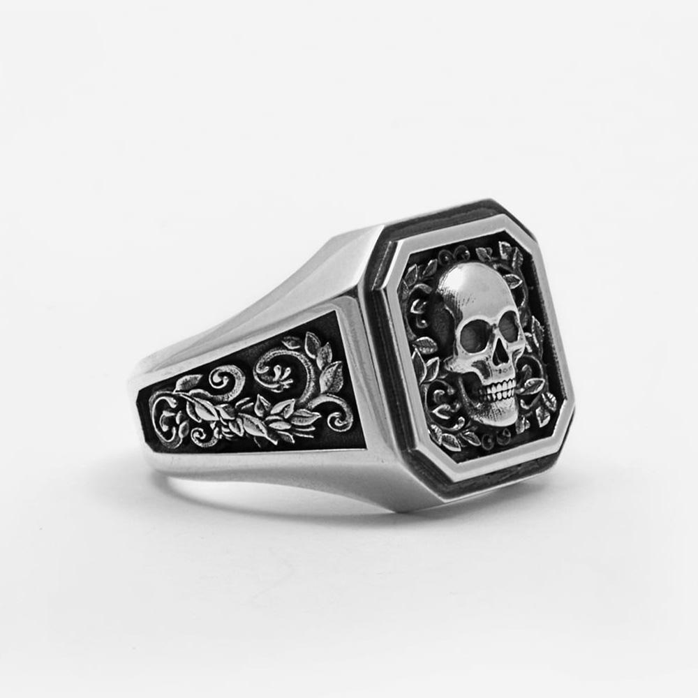  Chevalier Skull Stamp argento teschio Nove25 misura 20 - NOVE25