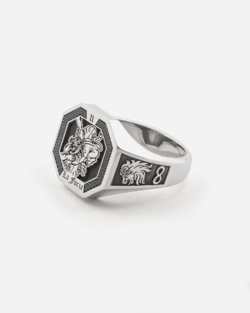  Ring Strength Tarot Card in 925 silver - 
