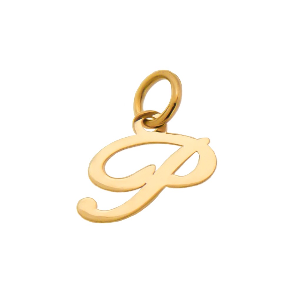Ciondolo iniziale P in corsivo h 7,00 mm oro giallo - CICALA