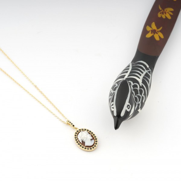  Multi-strand pink silver necklace with pearls - CAMEO ITALIANO