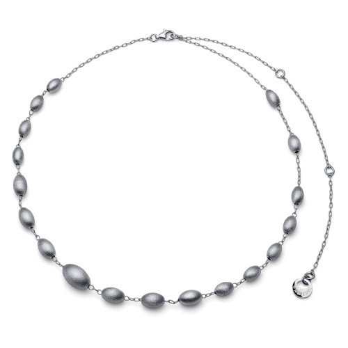 Collana in argento con catena sottile e perle ovali - UNOAERRE