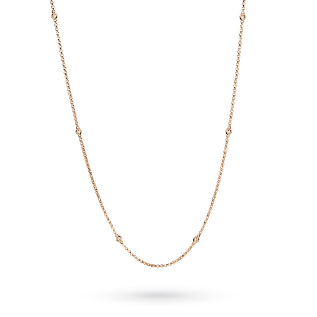 18kt rose gold necklace with 6 diamonds - CICALA