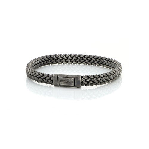 Bracciale uomo in argento 925 maglia chicco di riso brunito - UNOAERRE