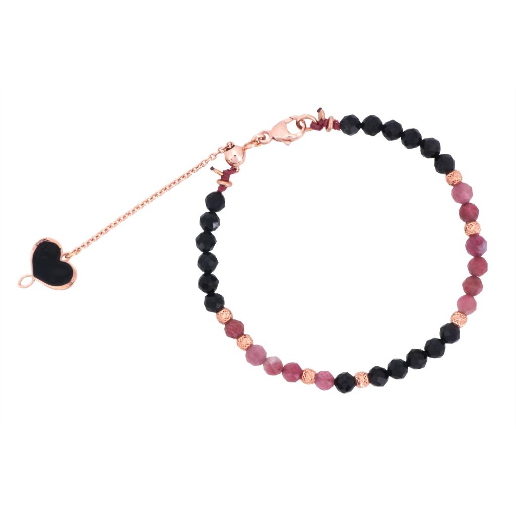 Bracciale con spinelli e tormalina in argento 925 rosa - MAMAN ET SOPHIE