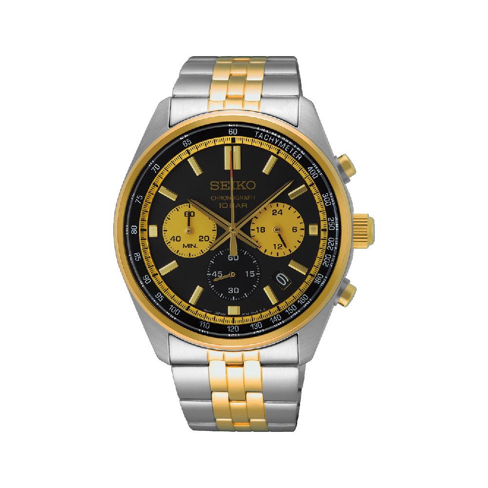Seiko SSB423P1 Orologio Uomo Quarzo - Cassa Acciaio, Cinturino In Nylon Nero, Vetro Zaffiro 39,5 Mm