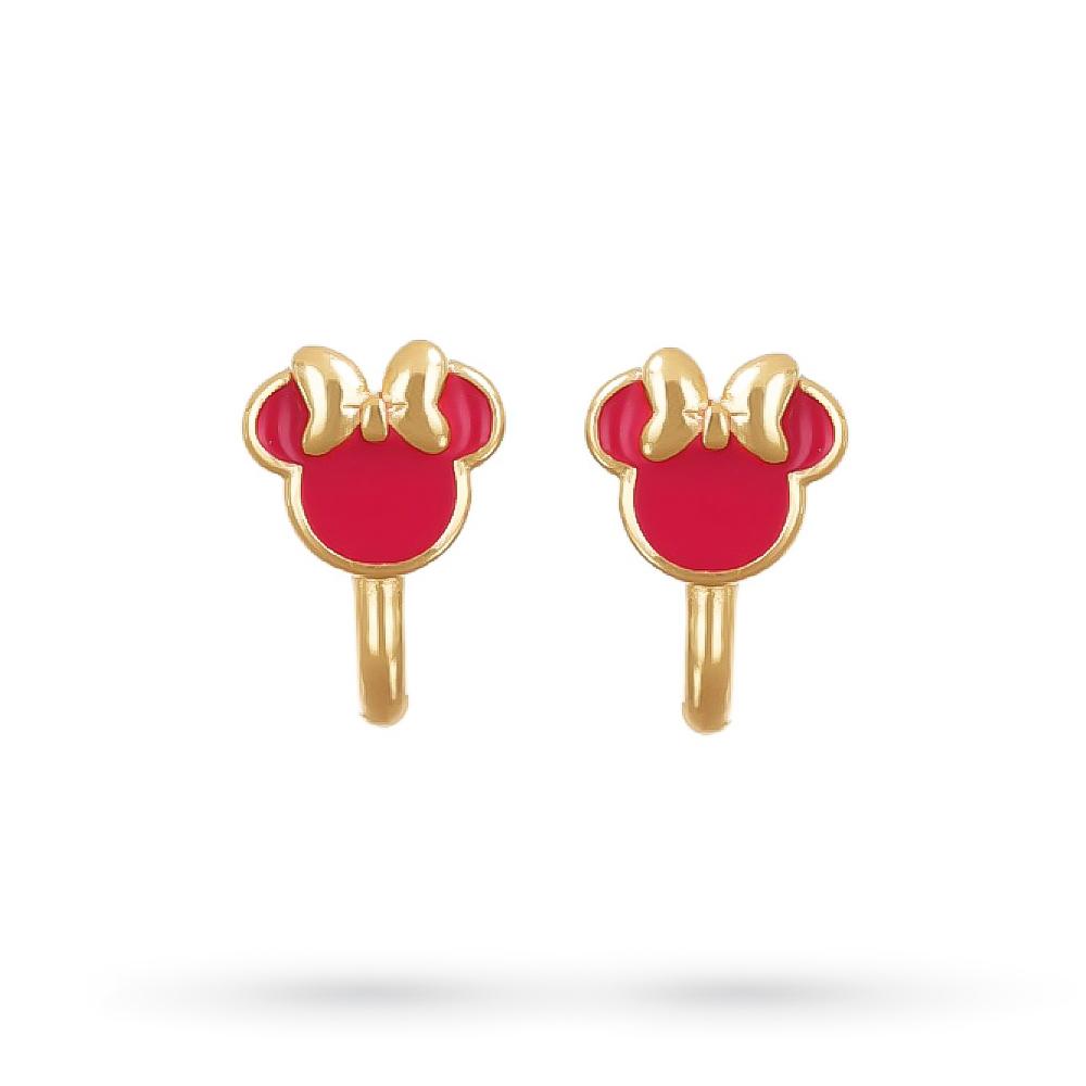 Disney Minnie girl earrings in gold-plated silver and red enamel - DISNEY