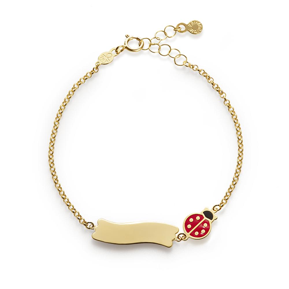 LeBebe PMG026-B Fortuna Ladybug yellow gold plate bracelet - LE BEBE