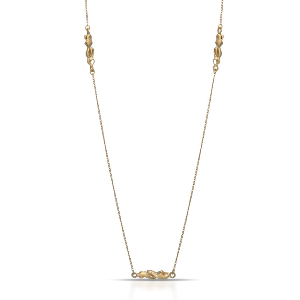  Long necklace with golden silver elements  - MARESCA OFFICINE ORAFE