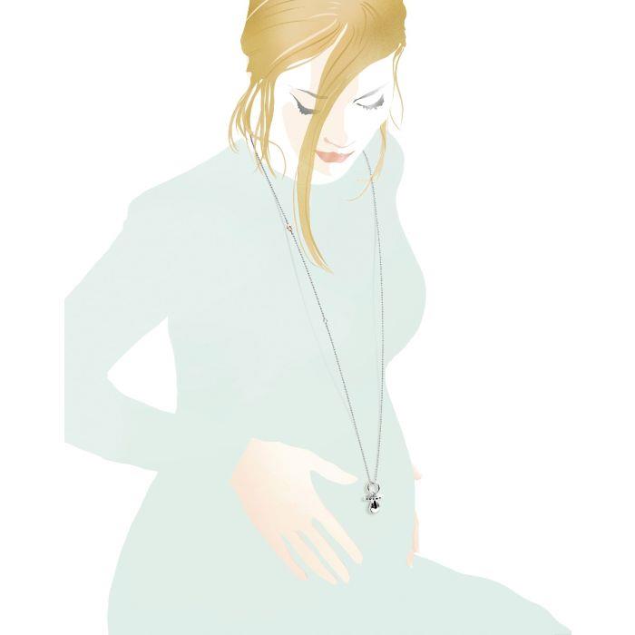  leBebe pendant SNM001-RS SuonAmore silver diamond pacifier - LE BEBE