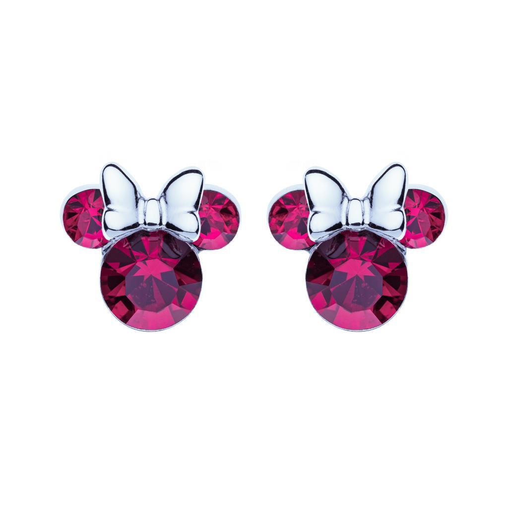 Orecchini per bambini Disney Minnie Argento cristallo tormalina rosa - DISNEY