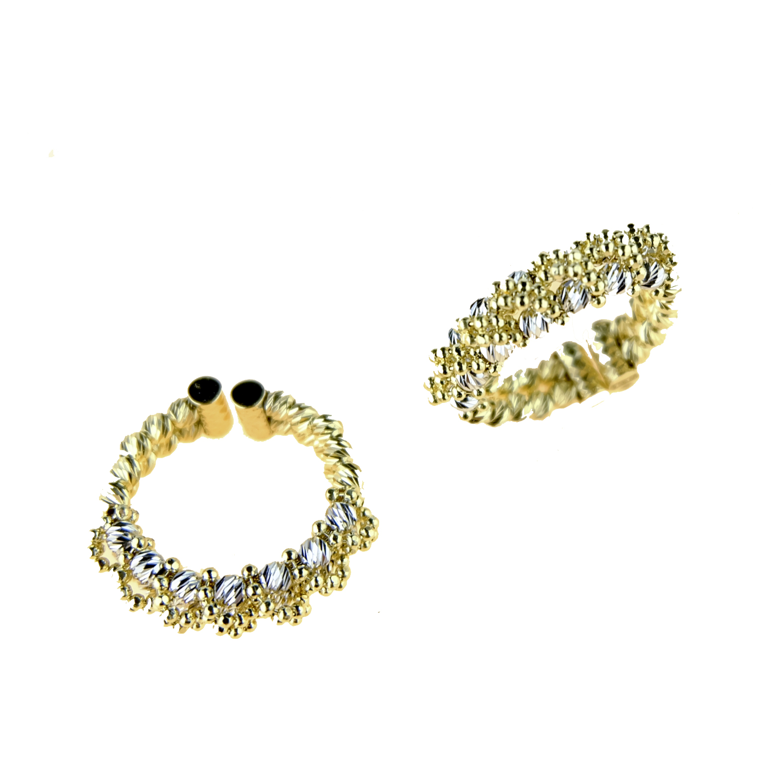 anello-con-sfere-sfaccettate-bicolore-regolabile