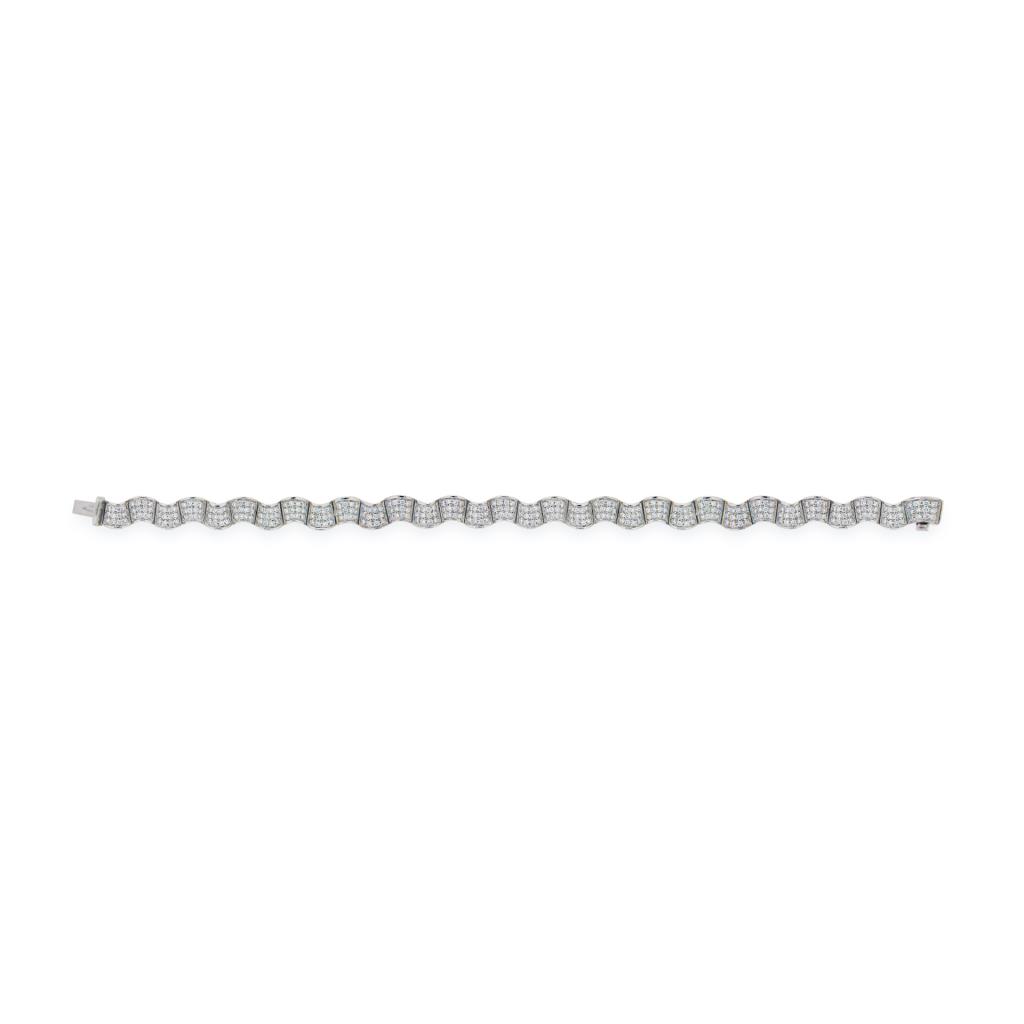  Tennis bracelet diamond waves 18kt white gold 18,5cm - LUSSO ITALIANO