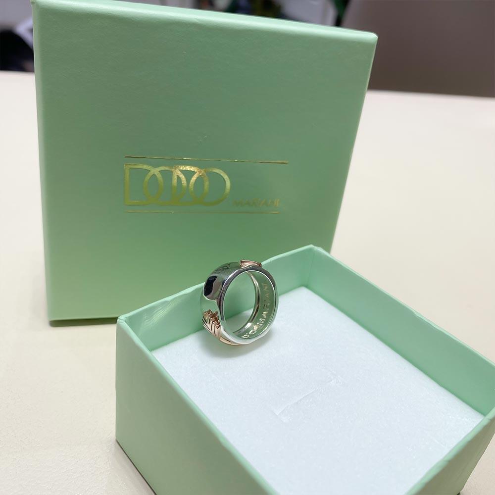  9kt rose gold silver arrow ring Dodo Mariani FRK.R - DODO MARIANI