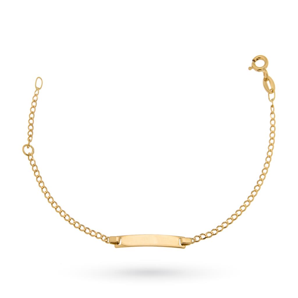 18kt yellow gold bracelet with plate  - LUSSO ITALIANO