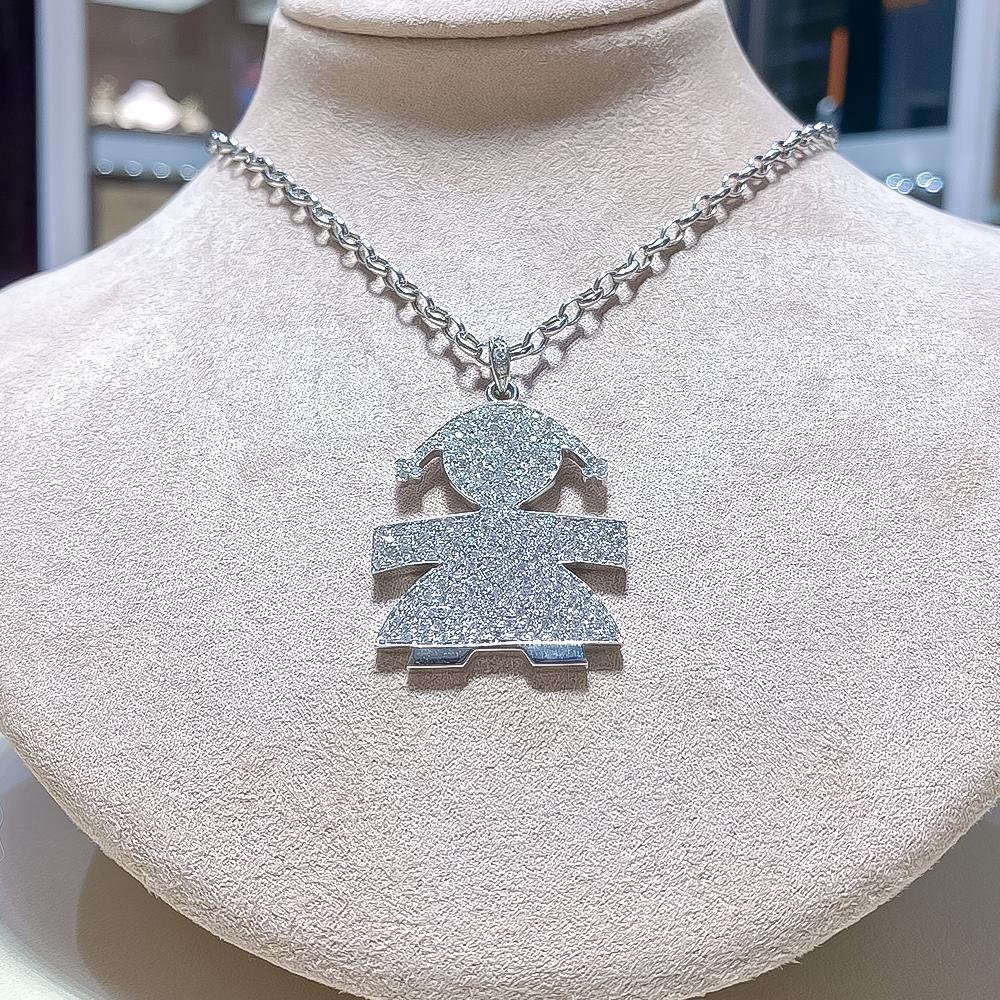  Collana leBebe LBB078 Exclusive bimba oro bianco diamanti - LE BEBE