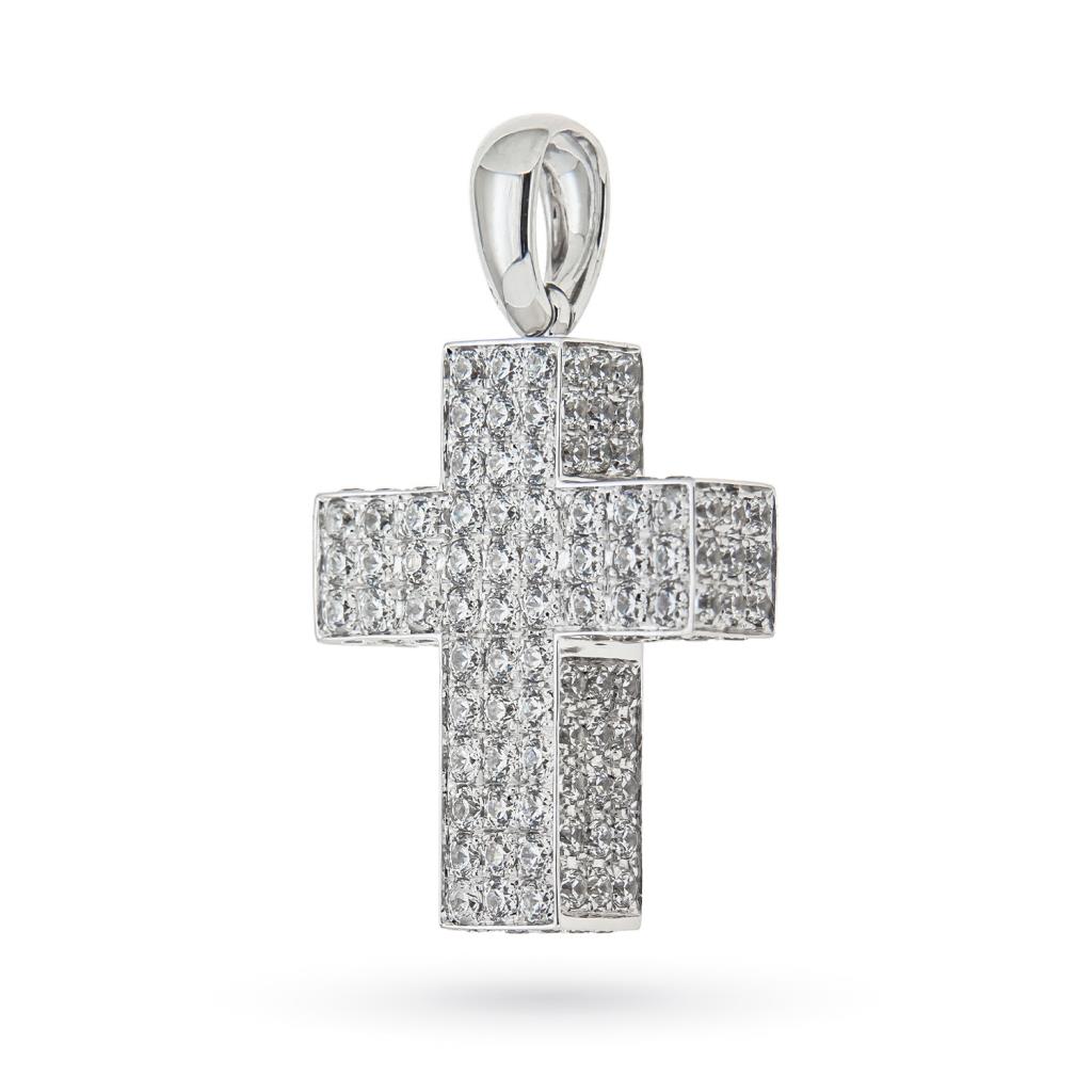  Swarovski White Gold Cross Pendant 23x19 mm - CICALA