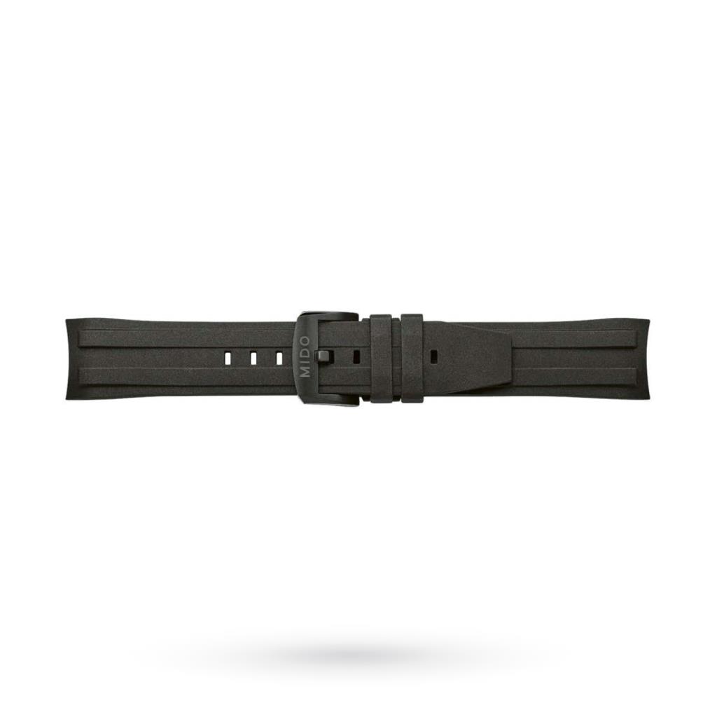 Cinturino Mido gomma nera 22mm fibbia PVD nero - MIDO