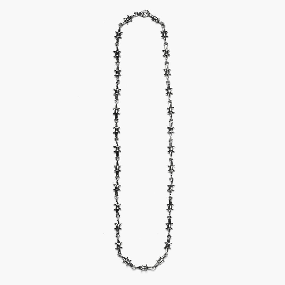  Collana morbida elementi filo spinato argento brunito Nove25 - NOVE25