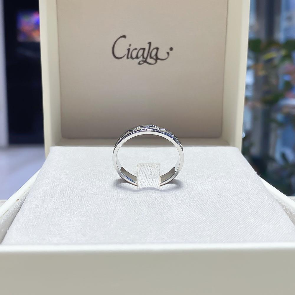  Fede nuziale oro bianco rodio nero Corone  - CICALA