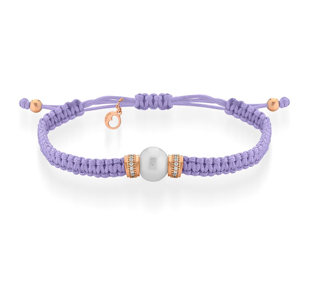 Le Lune Glamor LGBR465.1 lilac zircon pearl cord bracelet  - GLAMOUR