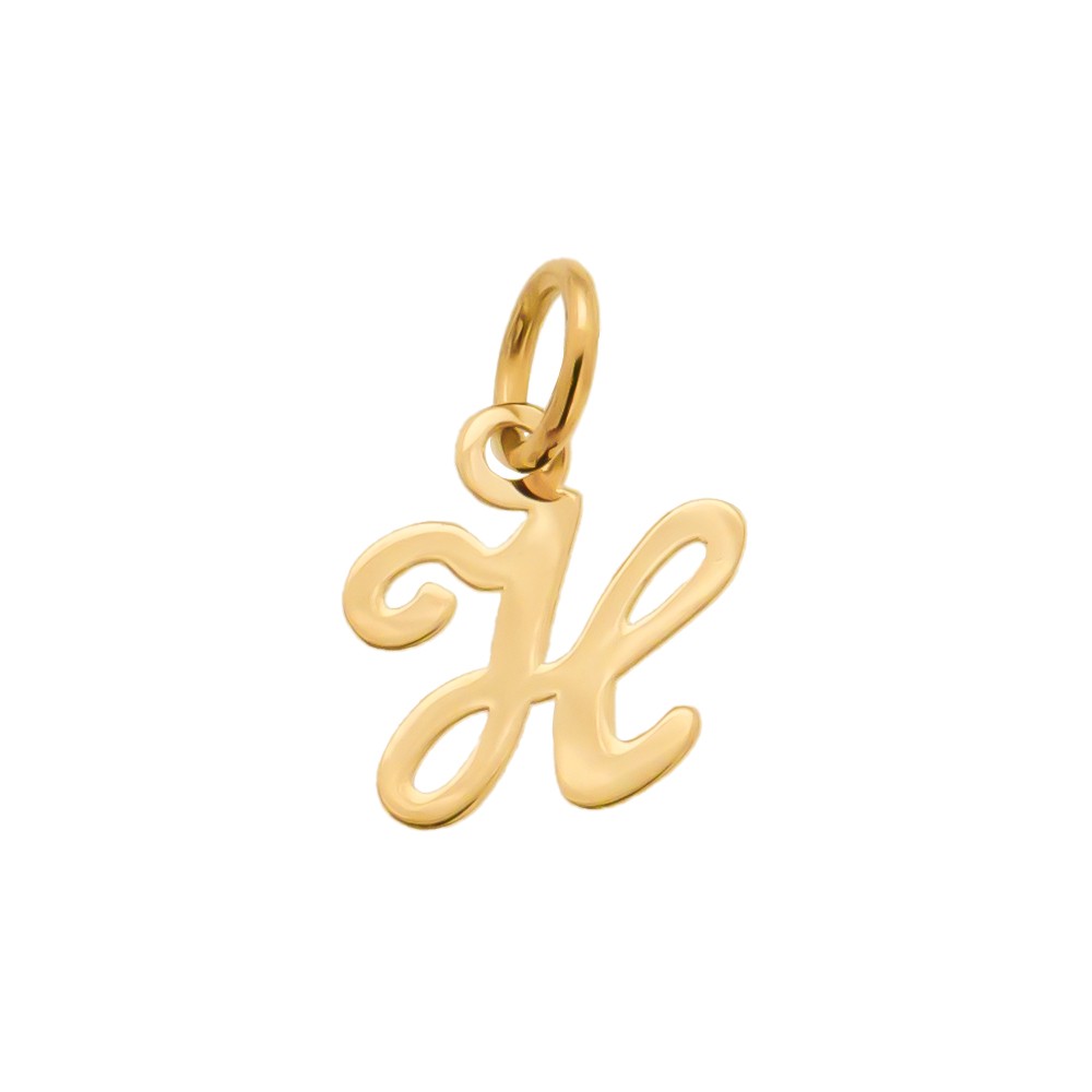 Ciondolo iniziale H in corsivo h 7,00 mm oro giallo - CICALA