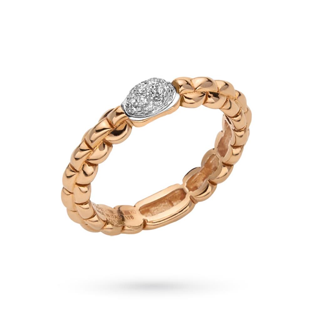 FOPE ring AN730 PAVE rose gold oval element diamonds - FOPE