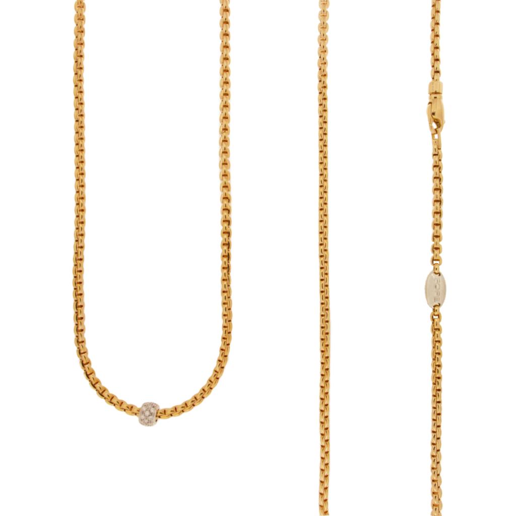  Collana tipo Chanel 90cn oro rosa 18kt con diamanti EKA - FOPE