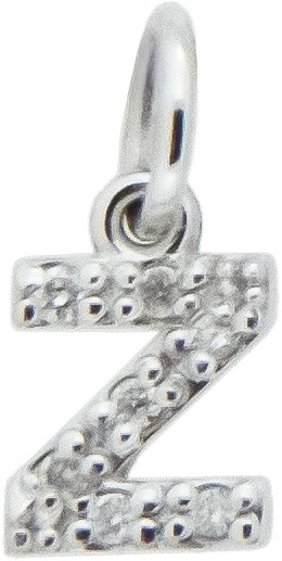 Ciondolo iniziale Z stampatello h 5,30mm oro bianco diamanti - CICALA