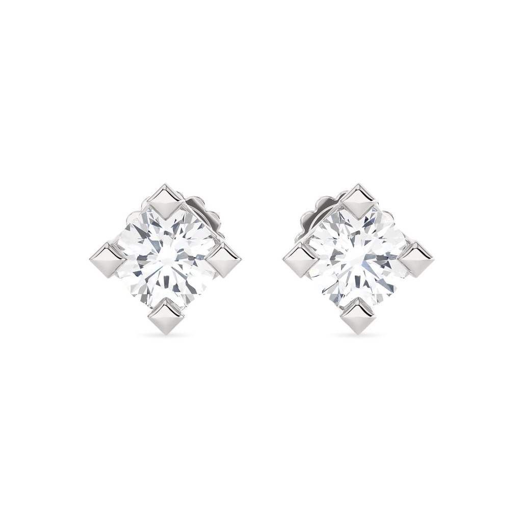  Orecchini 4 punte oro bianco diamanti da 1 Carato Lab-Grown - AMA