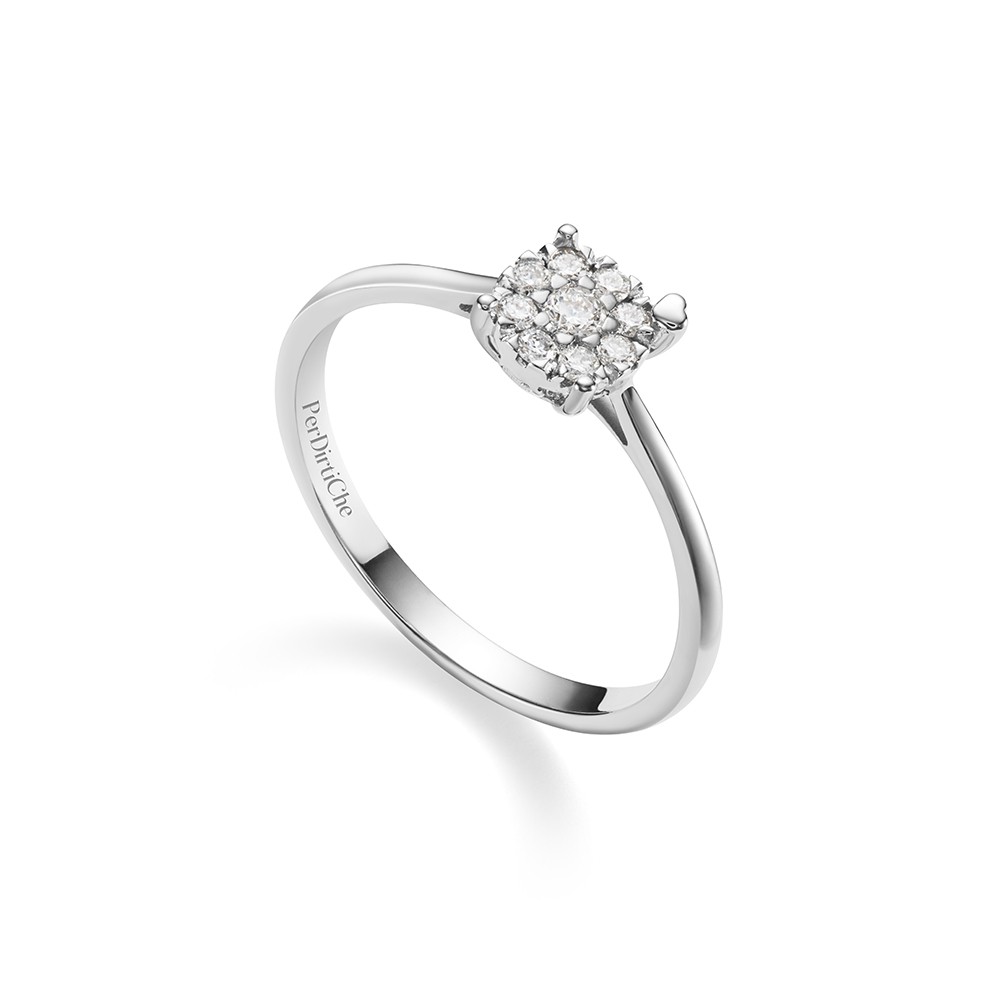 Anello PerDirtiChe in oro bianco con diamanti