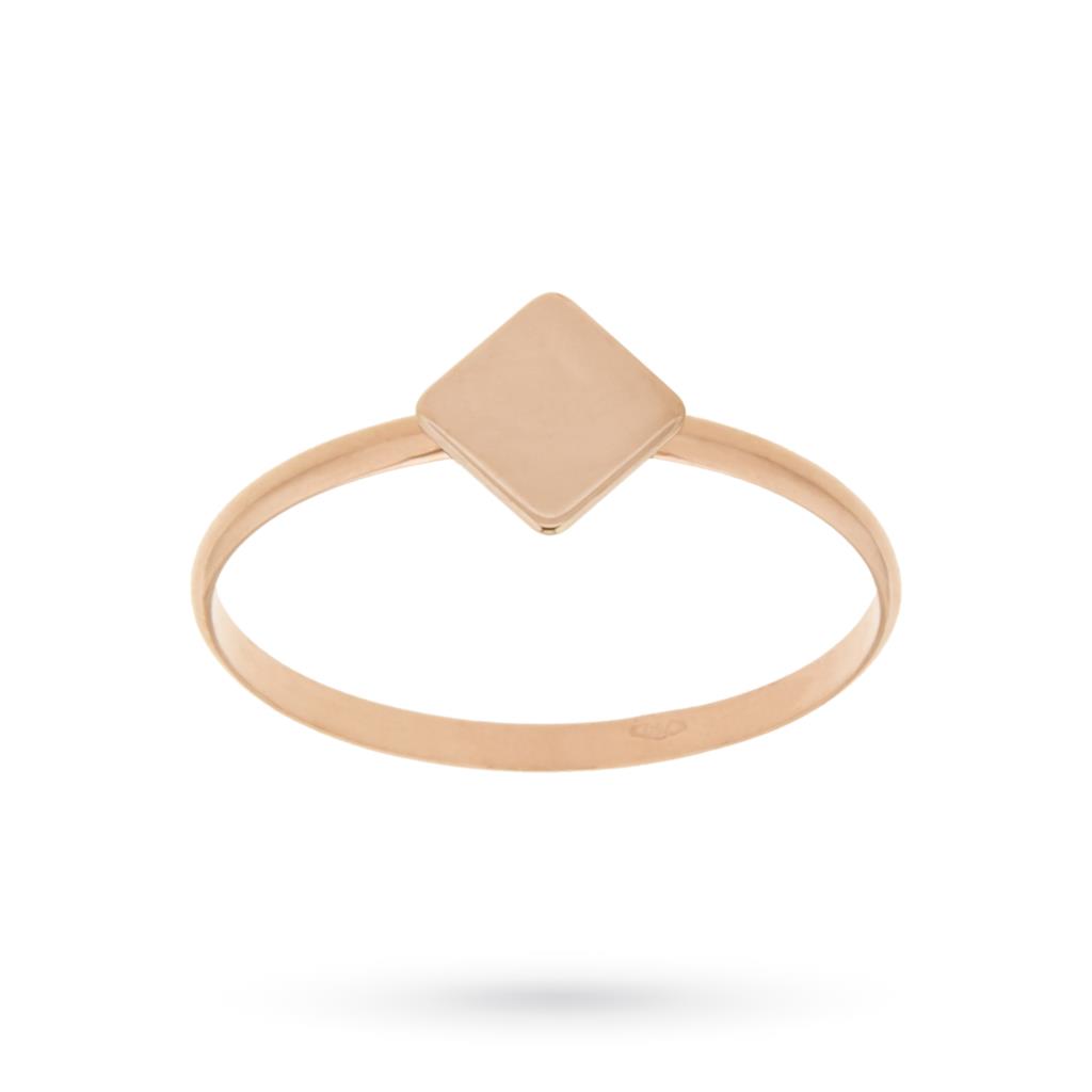 Ring with rhombus in 18kt rose gold - LUSSO ITALIANO