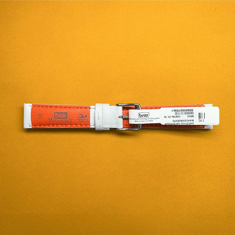 Cinturino waterproof bianco-argento 18-16 mm - BROS