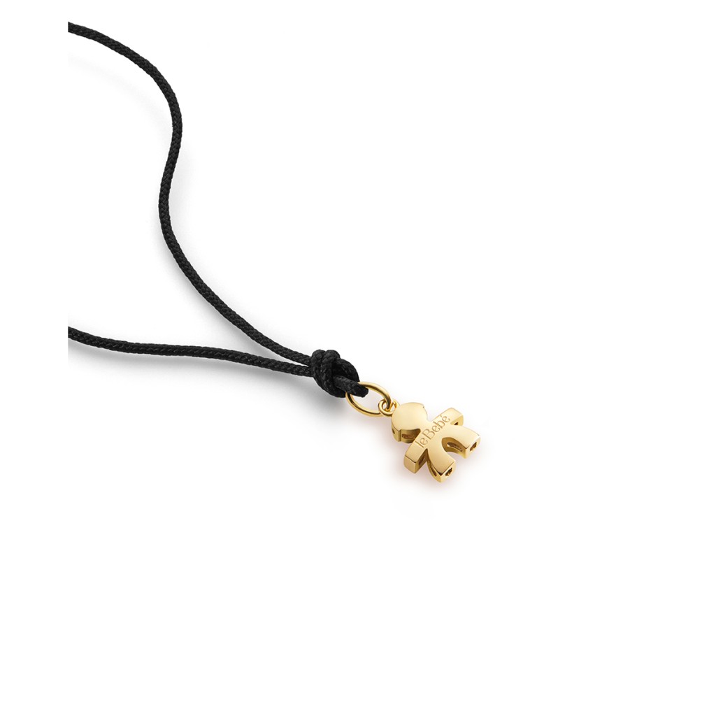 leBebe LBB942 pendant baby silhouette yellow gold eco cord - LE BEBE