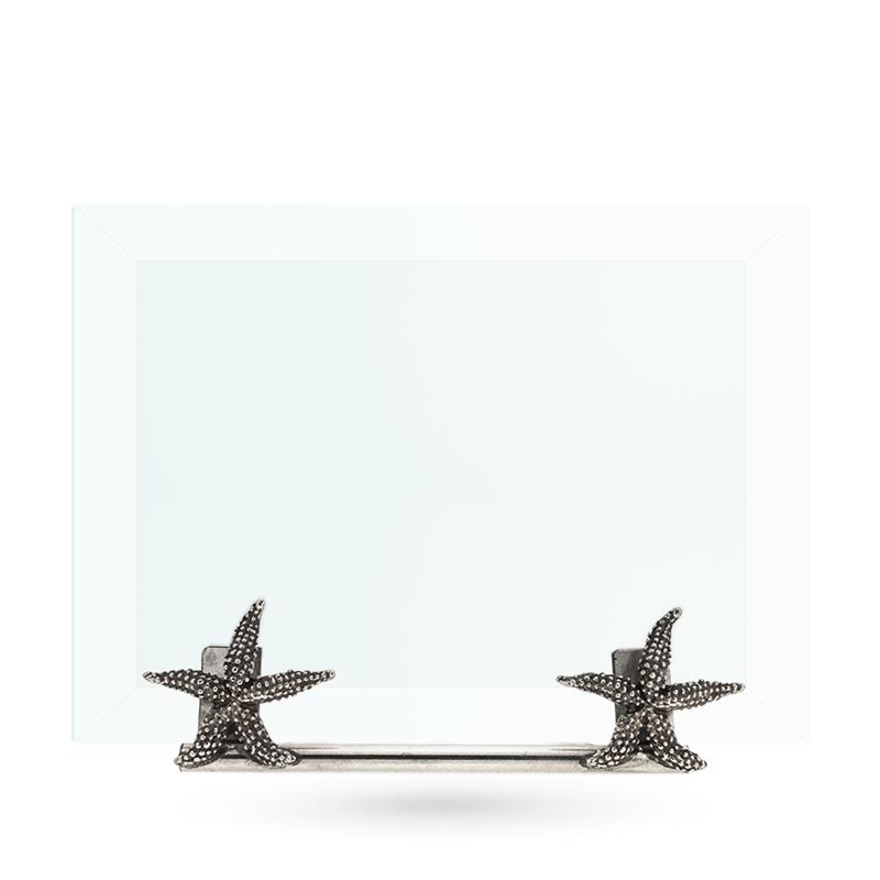 Cornice con vetro e stelle marine in argento 9x13cm - ITALO GORI