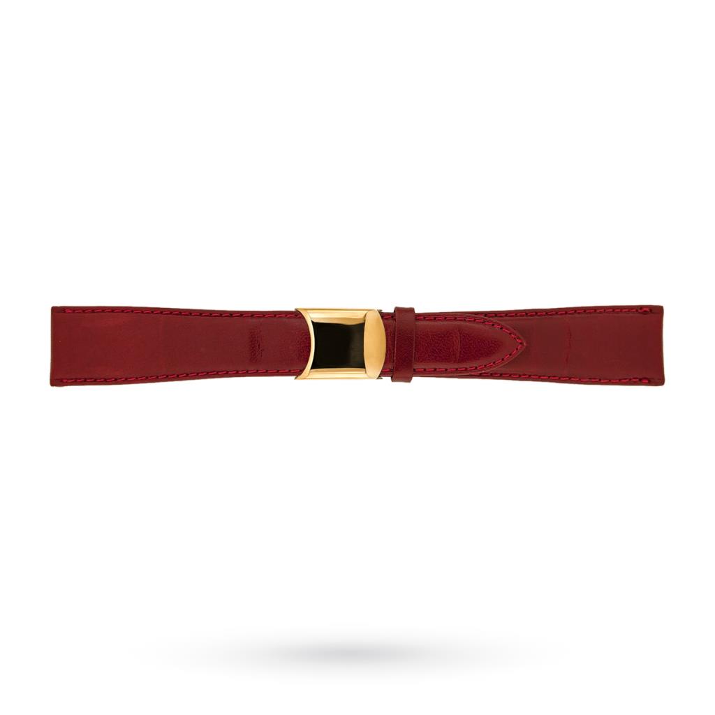 Cinturino cuoio inglese bordeaux 20-16mm fibbia dorata - BROS