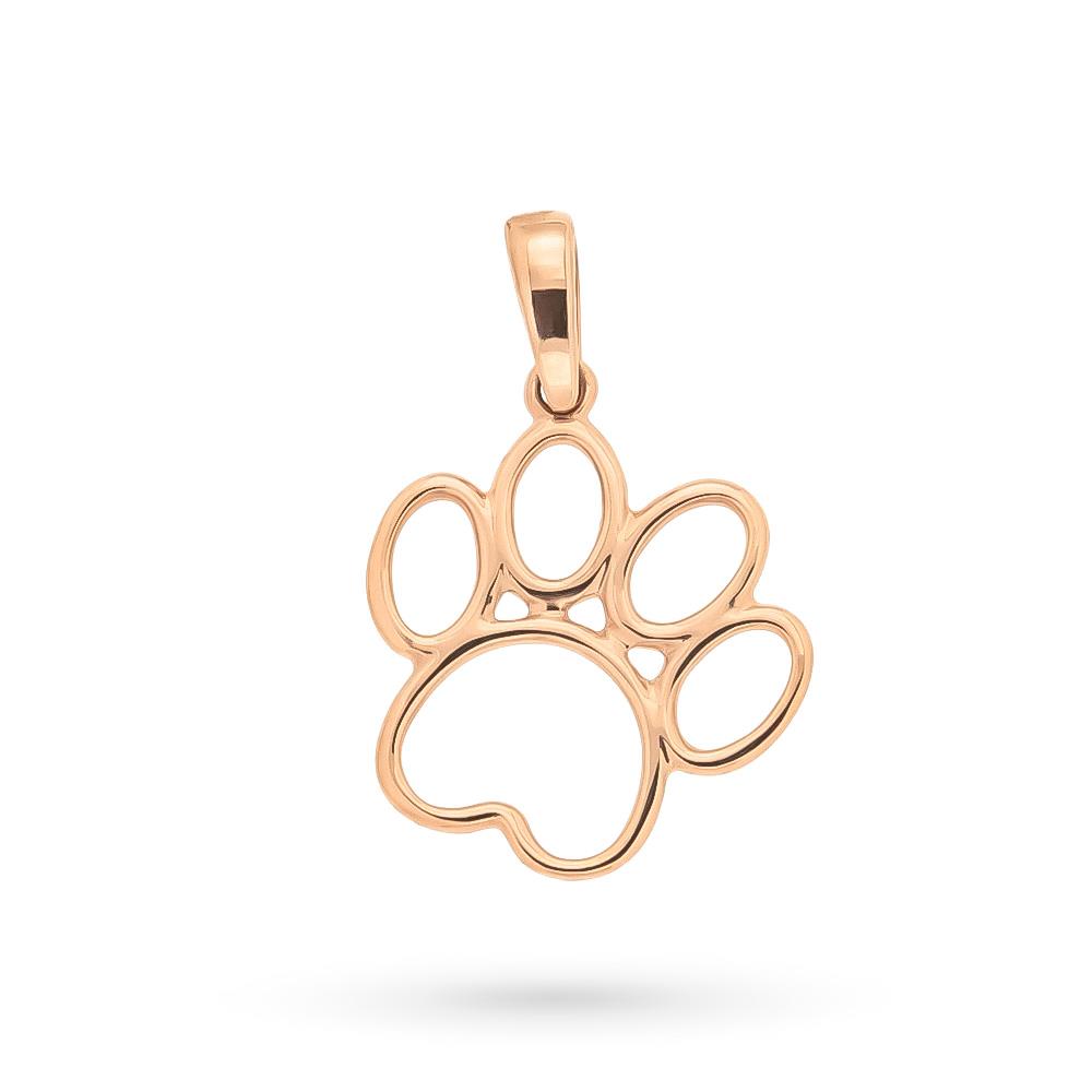 18kt rose gold dog paw print charm - LUSSO ITALIANO