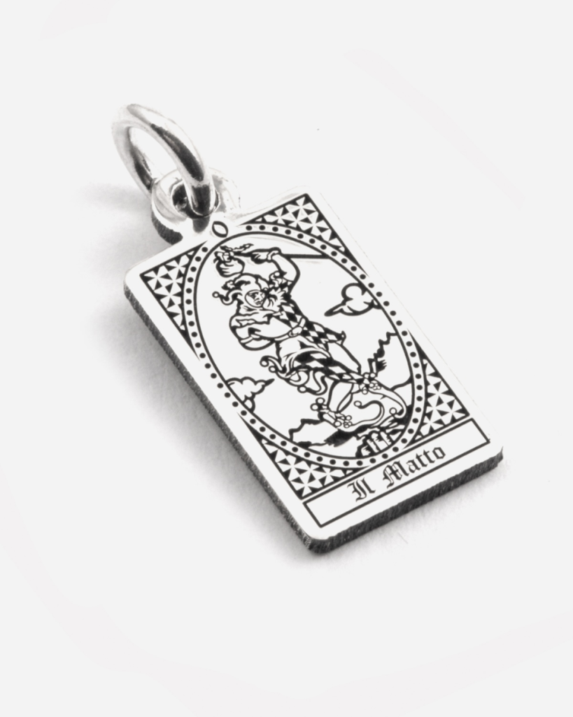 Ciondolo Carta Tarocchi Il Matto in argento 925 Grande