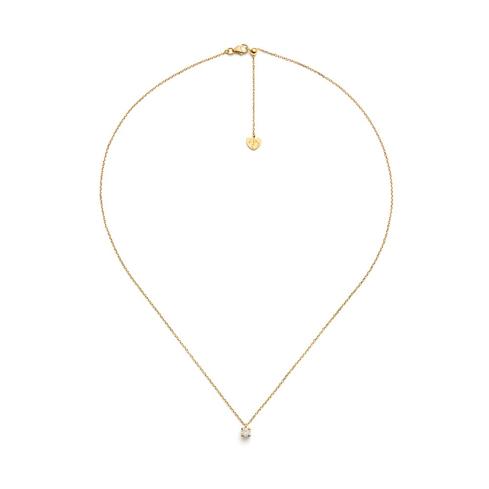  Girocollo punto luce oro giallo griff cuore 0,15 ct - PER DIRTI CHE