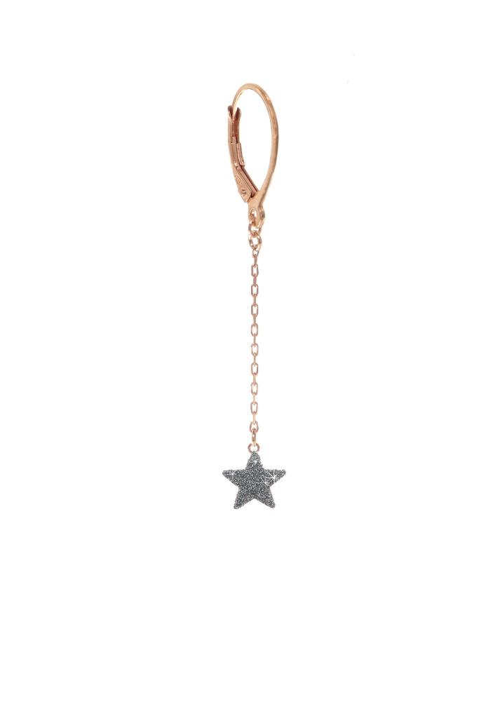 Single earring Aurum diamond star 18kt rose gold - MAMAN ET SOPHIE