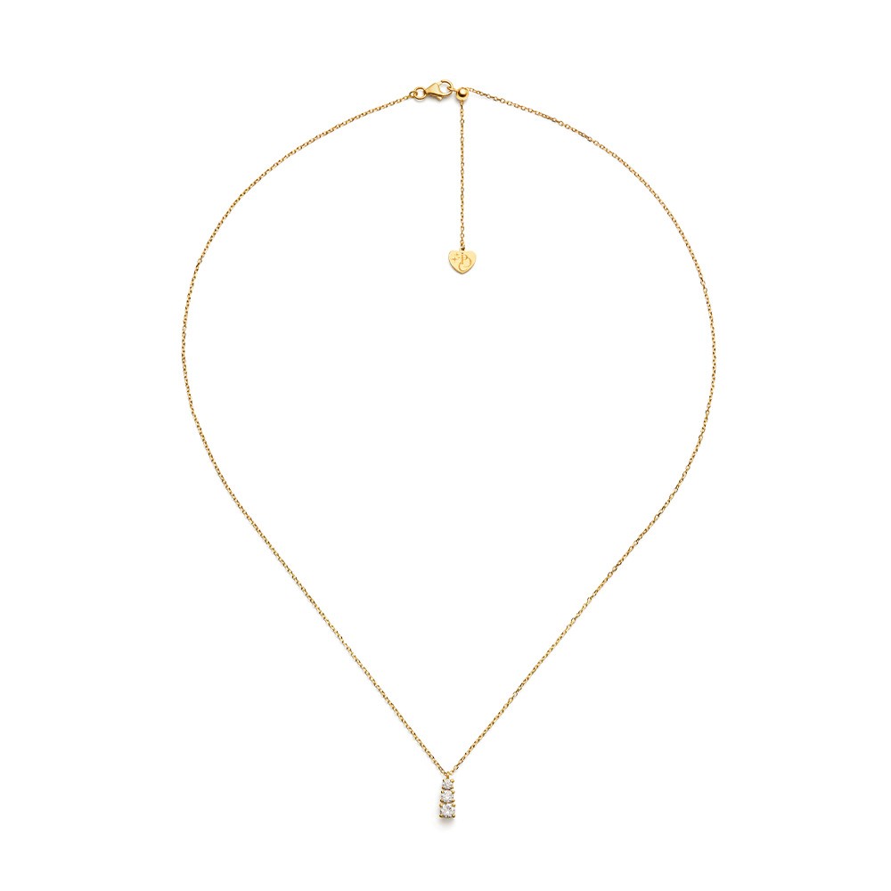 Girocollo trilogy a scalare oro giallo griff cuore 0,30 ct - PER DIRTI CHE