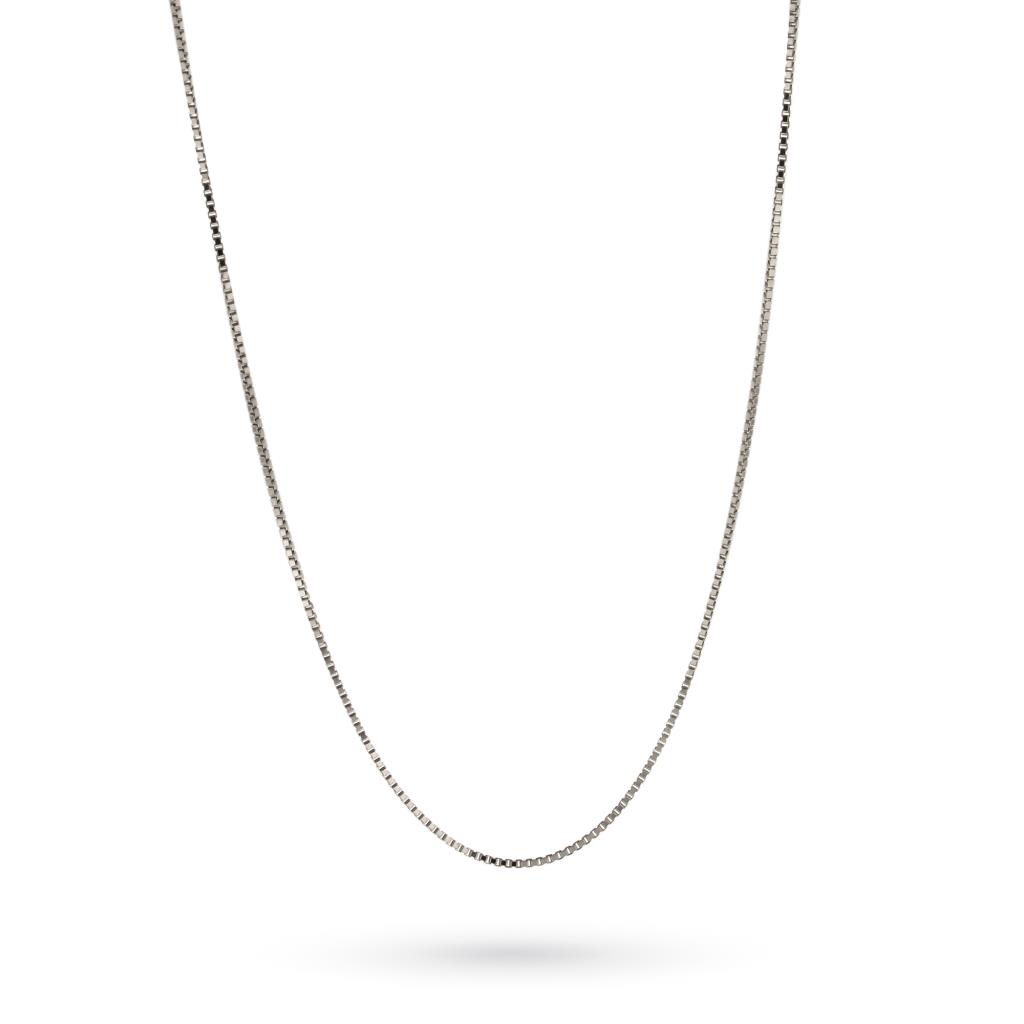 18kt white gold necklace Venetian chain mesh 45cm - LUSSO ITALIANO